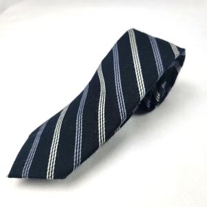 NWOT Sprezza black and grey striped wool and silk skinny tie